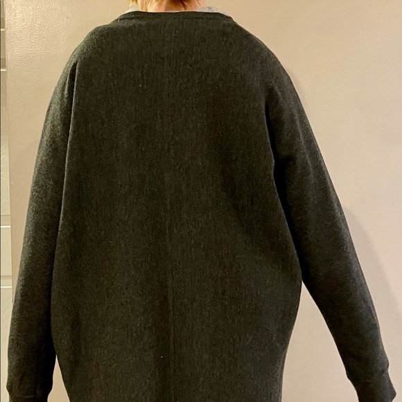 Athleta Cardigan Sweater Medium Gray Merino Wool - Picture 7 of 7